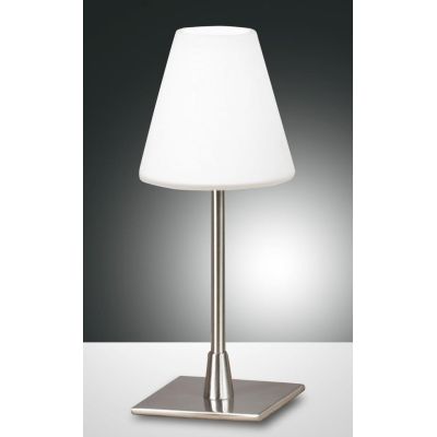 3568-30 LUCY LAMPADA DA TAVOLO MODERNA NICHEL E NERO TOUCH DIMMER DI FABAS LUCE Fabas Luce - Cristalensi Shop Online