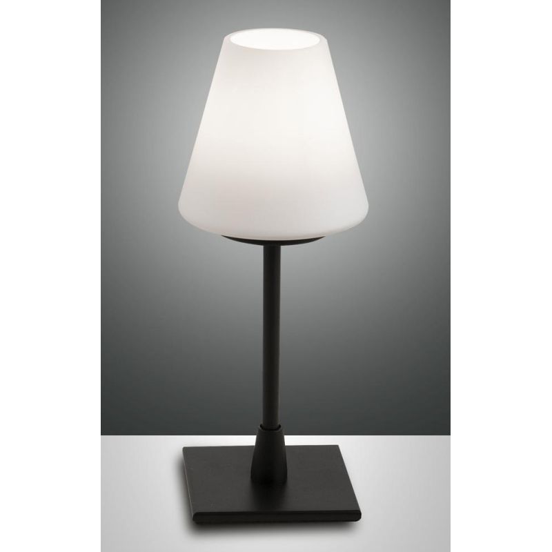3568-30 LUCY LAMPADA DA TAVOLO MODERNA NICHEL E NERO TOUCH DIMMER DI FABAS LUCE Fabas Luce - Cristalensi Shop Online