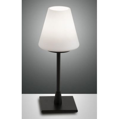 3568-30 LUCY LAMPADA DA TAVOLO MODERNA NICHEL E NERO TOUCH DIMMER DI FABAS LUCE Fabas Luce - Cristalensi Shop Online