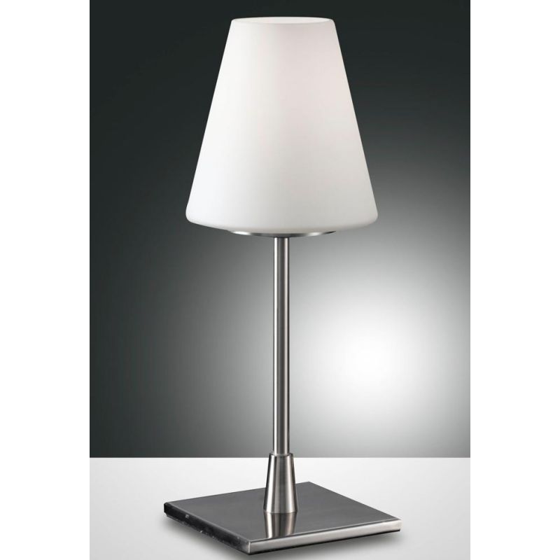 2653-31 LUCY LAMPADA DA TAVOLO MODERNA NICKEL SATINATO TOUCH SWITCH DI FABAS LUCE Fabas Luce - Cristalensi Shop Online