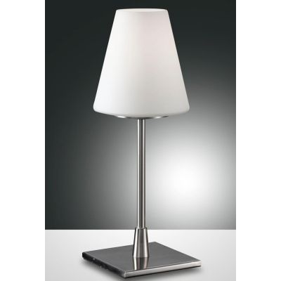 2653-31 LUCY LAMPADA DA TAVOLO MODERNA NICKEL SATINATO TOUCH SWITCH DI FABAS LUCE Fabas Luce - Cristalensi Shop Online