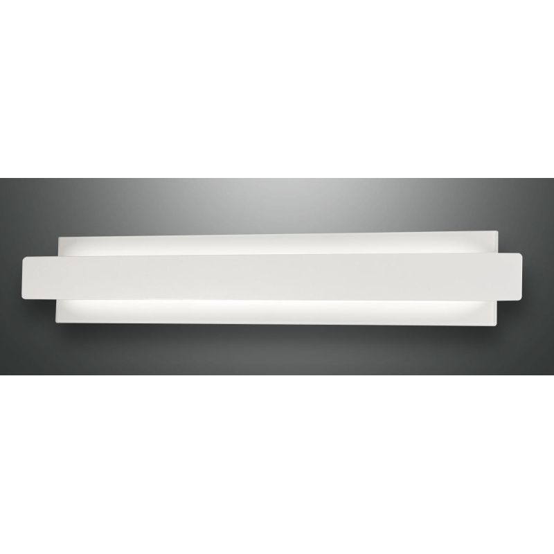 3558-22 REGOLO APPLIQUE LINEARE MODERNA LED 21W IN VETRO E ALLUMINIO NERO E BIANCO DI FABAS LUCE Fabas Luce - Cristalensi Shop O
