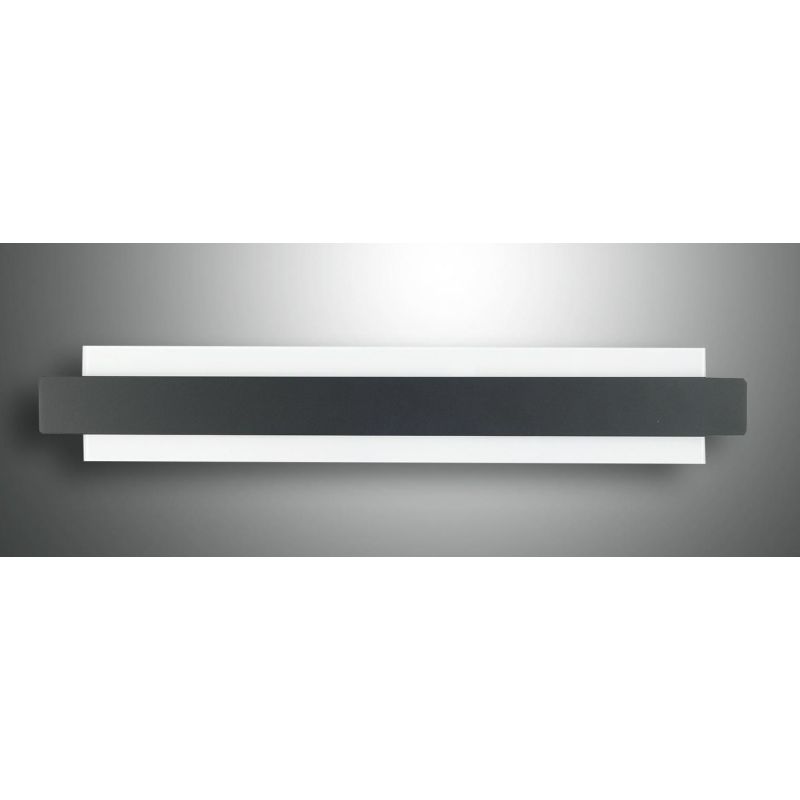 3558-22 REGOLO APPLIQUE LINEARE MODERNA LED 21W IN VETRO E ALLUMINIO NERO E BIANCO DI FABAS LUCE Fabas Luce - Cristalensi Shop O