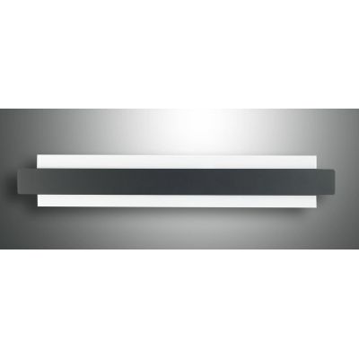 3558-22 REGOLO APPLIQUE LINEARE MODERNA LED 21W IN VETRO E ALLUMINIO NERO E BIANCO DI FABAS LUCE Fabas Luce - Cristalensi Shop O