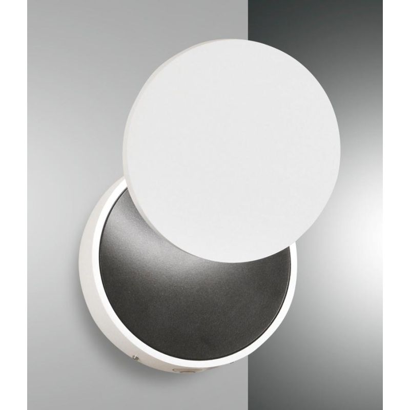 3452-21 ARA APPLIQUE MODERNA ORIENTABILE CON DOPPIA ILLUMINAZIONE LED 12W NERA o BIANCA DI FABAS LUC Fabas Luce - Cristalensi Sh