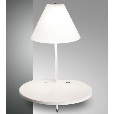 3417-20 GOODNIGHT LAMPADA DA PARETE IN VETRO E METALLO BIANCO ANTRACITE E TORTORA LED 8W E PORTA USB Fabas Luce - Cristalensi Sh