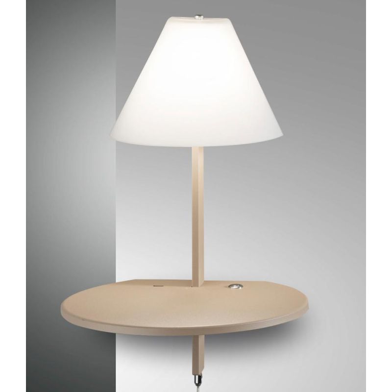 3417-20 GOODNIGHT LAMPADA DA PARETE IN VETRO E METALLO BIANCO ANTRACITE E TORTORA LED 8W E PORTA USB Fabas Luce - Cristalensi Sh