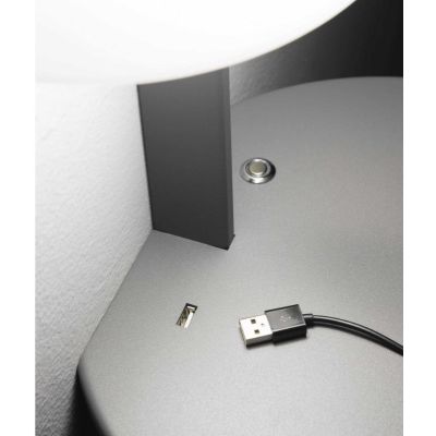 3417-20 GOODNIGHT LAMPADA DA PARETE IN VETRO E METALLO BIANCO ANTRACITE E TORTORA LED 8W E PORTA USB Fabas Luce - Cristalensi Sh