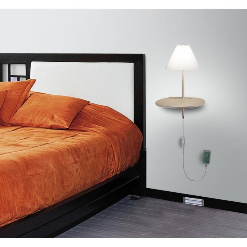 3417-20 GOODNIGHT LAMPADA DA PARETE IN VETRO E METALLO BIANCO ANTRACITE E TORTORA LED 8W E PORTA USB Fabas Luce - Cristalensi Sh