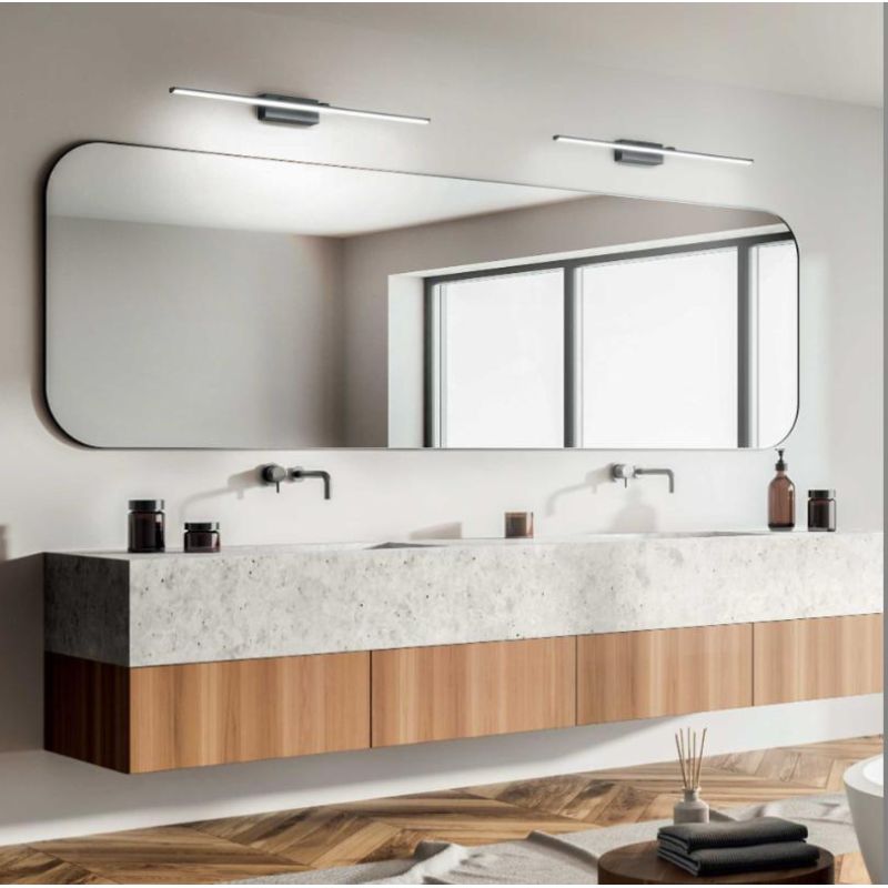 3361 NALA LAMPADA PER SPECCHIO DA BAGNO 4 MISURE IP44 LED INTEGRATO COLORI BIANCO NERO CROMO DI FABAS LUCE Fabas Luce - Cristale