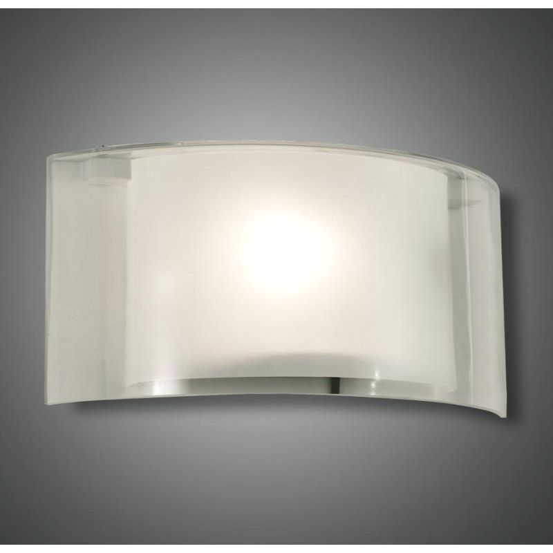 3708-21 ALIDE APPLIQUE A FASCIA IN VETRO AMBRA,FUME O TRASPARENTE CON LAMPADINA E27 DI FABAS LUCE Fabas Luce - Cristalensi Shop