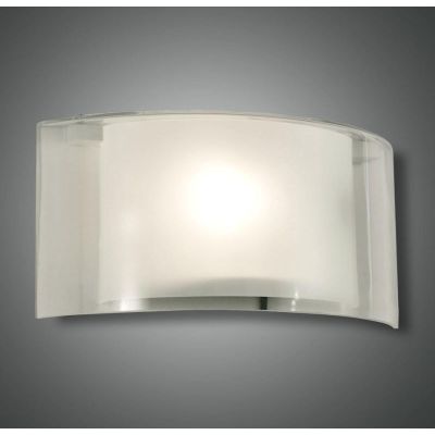 3708-21 ALIDE APPLIQUE A FASCIA IN VETRO AMBRA,FUME O TRASPARENTE CON LAMPADINA E27 DI FABAS LUCE Fabas Luce - Cristalensi Shop