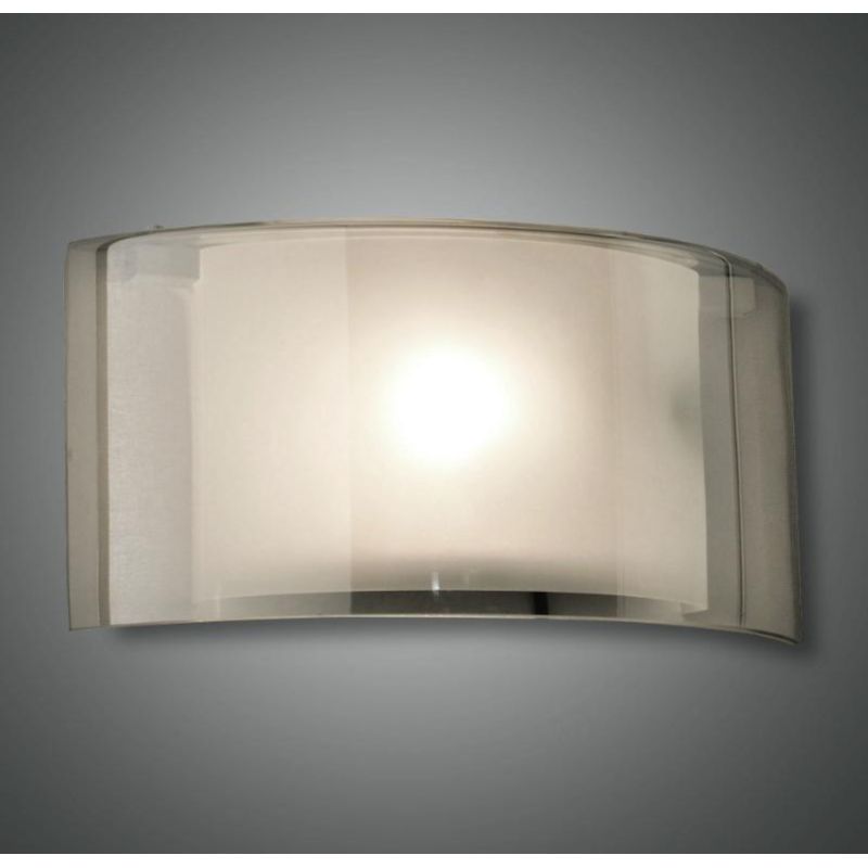 3708-21 ALIDE APPLIQUE A FASCIA IN VETRO AMBRA,FUME O TRASPARENTE CON LAMPADINA E27 DI FABAS LUCE Fabas Luce - Cristalensi Shop