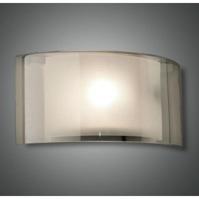 3708-21 ALIDE APPLIQUE A FASCIA IN VETRO AMBRA,FUME O TRASPARENTE CON LAMPADINA E27 DI FABAS LUCE Fabas Luce - Cristalensi Shop