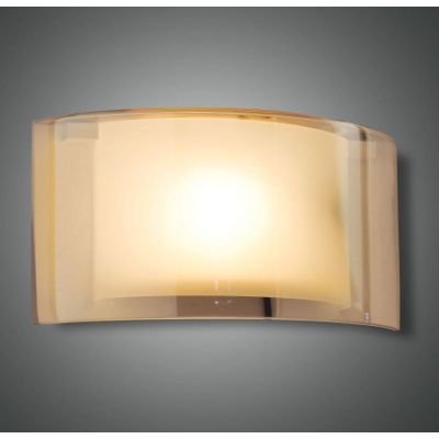 3708-21 ALIDE APPLIQUE A FASCIA IN VETRO AMBRA,FUME O TRASPARENTE CON LAMPADINA E27 DI FABAS LUCE Fabas Luce - Cristalensi Shop