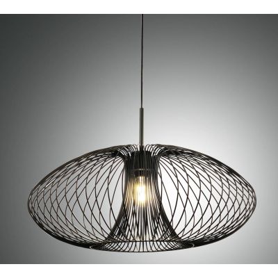 FASSA SOSPENSIONE VINTAGE CON GABBIA APERTA IN METALLO VERNICIATO NERO O ORO OPACO ATTACCO E27 CRISTALENSI - Cristalensi Shop On