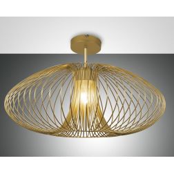 FASSA PLAFONIERA VINTAGE CON GABBIA APERTA IN METALLO VERNICIATO NERO O ORO OPACO ATTACCO E27 CRISTALENSI - Cristalensi Shop Onl 2