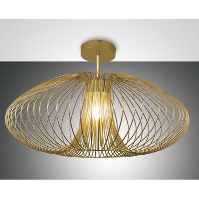 FASSA PLAFONIERA VINTAGE CON GABBIA APERTA IN METALLO VERNICIATO NERO O ORO OPACO ATTACCO E27 CRISTALENSI - Cristalensi Shop Onl