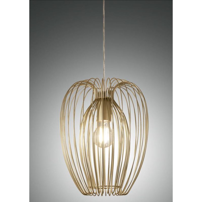 CAMP SOSPENSIONE PICCOLA VINTAGE A GABBIA APERTA D25 CM METALLO NERO,BIANCO O ORO ATTACCO E27 CRISTALENSI - Cristalensi Shop Onl