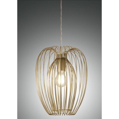 CAMP SOSPENSIONE PICCOLA VINTAGE A GABBIA APERTA D25 CM METALLO NERO,BIANCO O ORO ATTACCO E27 CRISTALENSI - Cristalensi Shop Onl