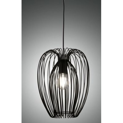 CAMP SOSPENSIONE PICCOLA VINTAGE A GABBIA APERTA D25 CM METALLO NERO,BIANCO O ORO ATTACCO E27 CRISTALENSI - Cristalensi Shop Onl