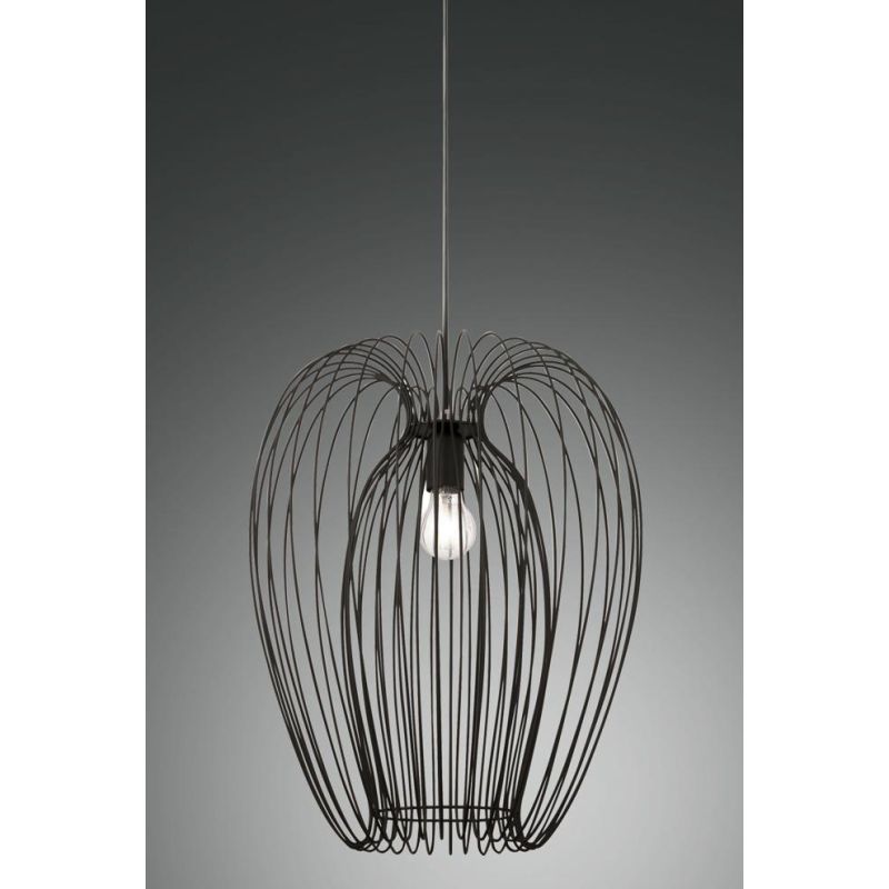 CAMP SOSPENSIONE VINTAGE A GABBIA APERTA D40 CM METALLO NERO,BIANCO O ORO ATTACCO E27 CRISTALENSI - Cristalensi Shop Online
