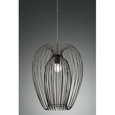 CAMP SOSPENSIONE VINTAGE A GABBIA APERTA D40 CM METALLO NERO,BIANCO O ORO ATTACCO E27 CRISTALENSI - Cristalensi Shop Online