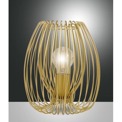 CAMP LAMPADA DA TAVOLO D20 CM VINTAGE DIFFUSORE A GABBIA APERTA METALLO NERO,BIANCO O ORO ATTACCO E27 CRISTALENSI - Cristalensi