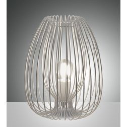 CAMP LAMPADA DA TAVOLO D25 CM VINTAGE DIFFUSORE A GABBIA APERTA METALLO NERO,BIANCO O ORO ATTACCO E27 CRISTALENSI - Cristalensi 2