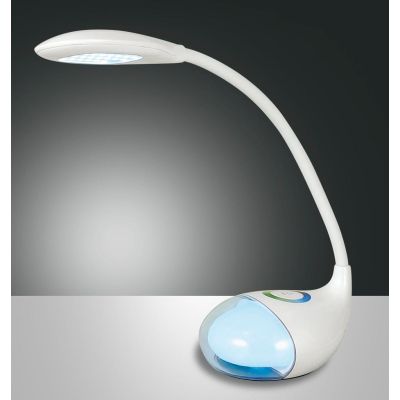 SORRENTO LAMPADA DA TAVOLO BIANCA MODERNA LUCE 4000K TECNOLOGIA RGB TOUCH DIMMER SNODABILE CRISTALENSI - Cristalensi Shop Online