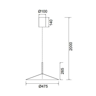 CALICE SOSPENSIONE SINGOLA D47 CM ESTENSIBILE IN ALLUMINIO 5 FINITURE COLORE LED 16W LUCE 3000K Mantra - Cristalensi Shop Online