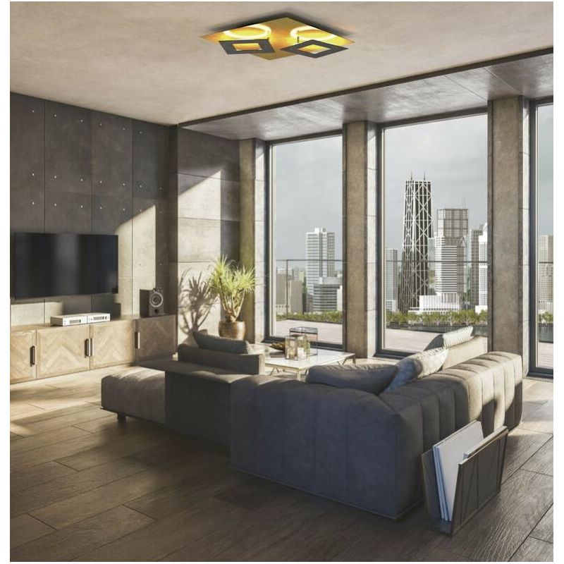 DALIA PLAFONIERA MODERNA IN ALLUMINIO 4 FINITURE COLORE LED 48W LUCE 3000K INSERTI ORIENTABILI Mantra - Cristalensi Shop Online