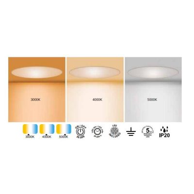 SLIM PLAFONIERA ULTRASOTTILE IN ACRILICO BIANCO 3 MISURE CON LED INTEGRATO LUCE 3000K,4000K O 5000K MODERNA Mantra - Cristalensi