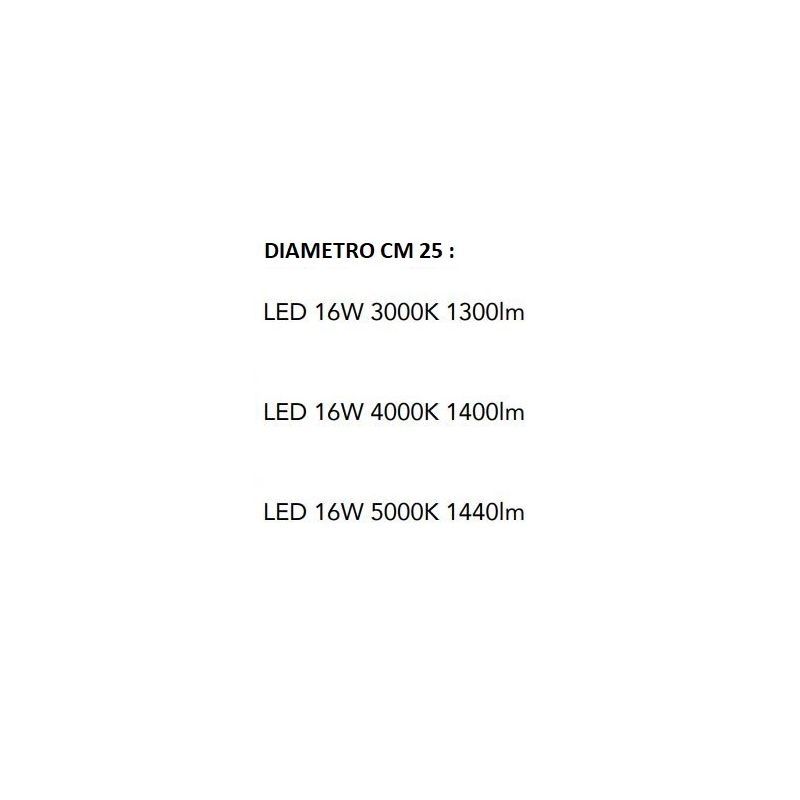 SLIM PLAFONIERA ULTRASOTTILE IN ACRILICO BIANCO 3 MISURE CON LED INTEGRATO LUCE 3000K,4000K O 5000K MODERNA Mantra - Cristalensi