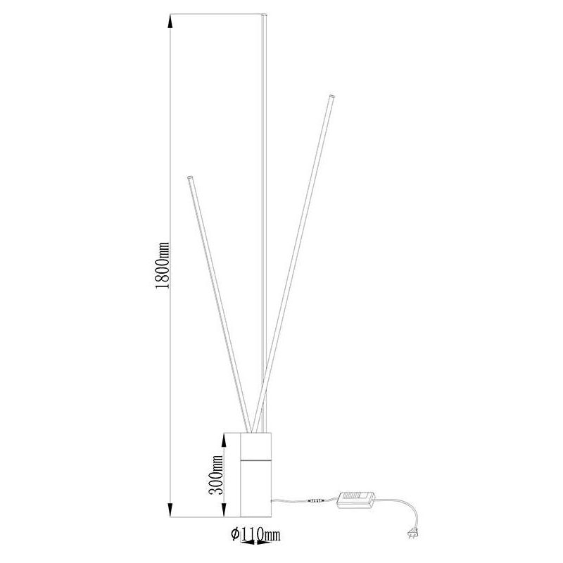 VERTICAL PIANTANA MODERNA ALTEZZA CM 180 IN ACCIAIO BIANCO O NERO LED 60W LUCE 3000K DIMMERABILE Mantra - Cristalensi Shop Onlin