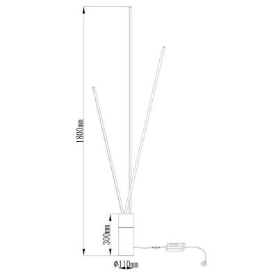 VERTICAL PIANTANA MODERNA ALTEZZA CM 180 IN ACCIAIO BIANCO O NERO LED 60W LUCE 3000K DIMMERABILE Mantra - Cristalensi Shop Onlin