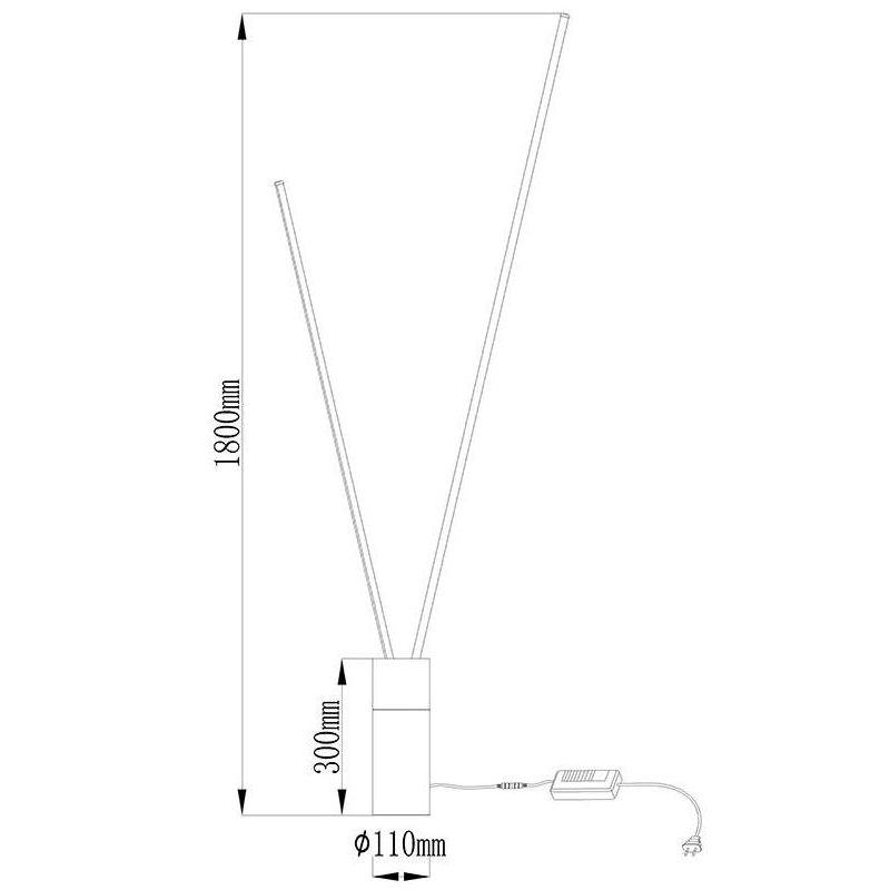 VERTICAL PIANTANA MODERNA ALTEZZA CM 180 IN ACCIAIO BIANCO O NERO LED 44W LUCE 3000K DIMMERABILE Mantra - Cristalensi Shop Onlin