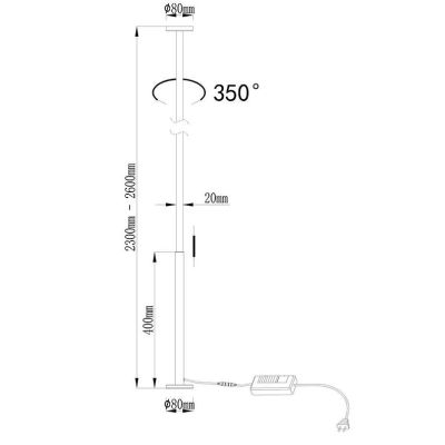 VERTICAL PIANTANA VERTICALE SOFFITTO-SOSPENSIONE CM 230-260 BIANCA O NERA LED 36W LUCE 3000K DIMMERABILE Mantra - Cristalensi Sh