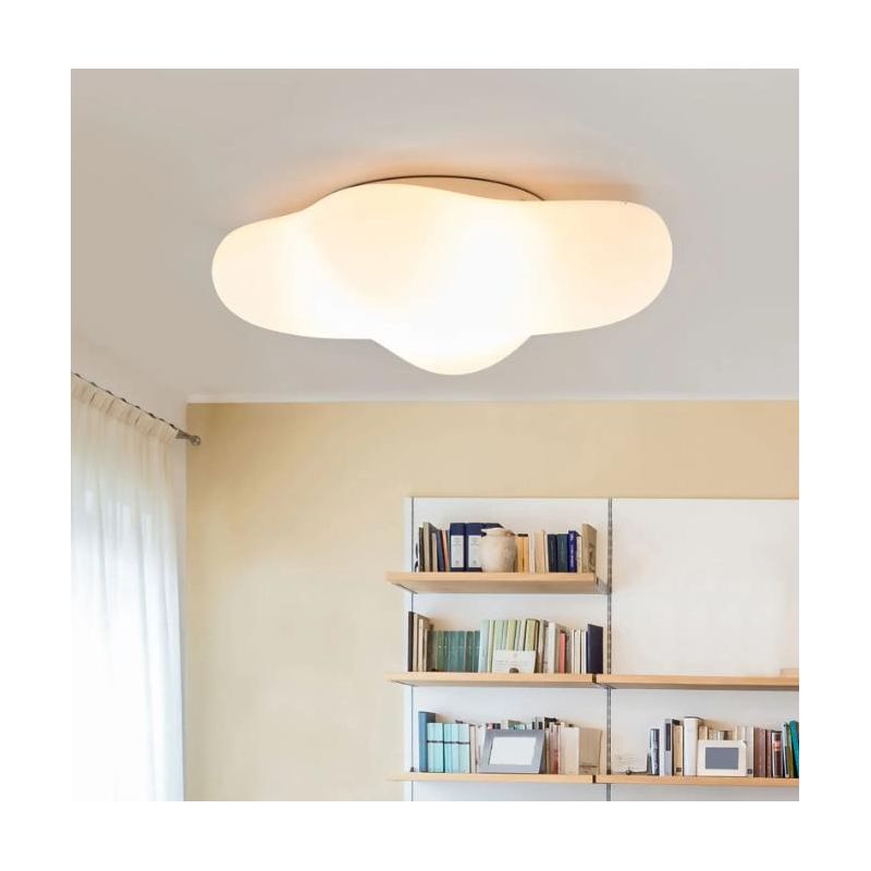 EOS PLAFONIERA PER CAMERETTE DEI BIMBI A FORMA DI NUVOLA BIANCA IN 2 MISURE MODERNA LAMPADINE ATTACCO E27 Mantra - Cristalensi S