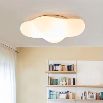 EOS PLAFONIERA PER CAMERETTE DEI BIMBI A FORMA DI NUVOLA BIANCA IN 2 MISURE MODERNA LAMPADINE ATTACCO E27 Mantra - Cristalensi S