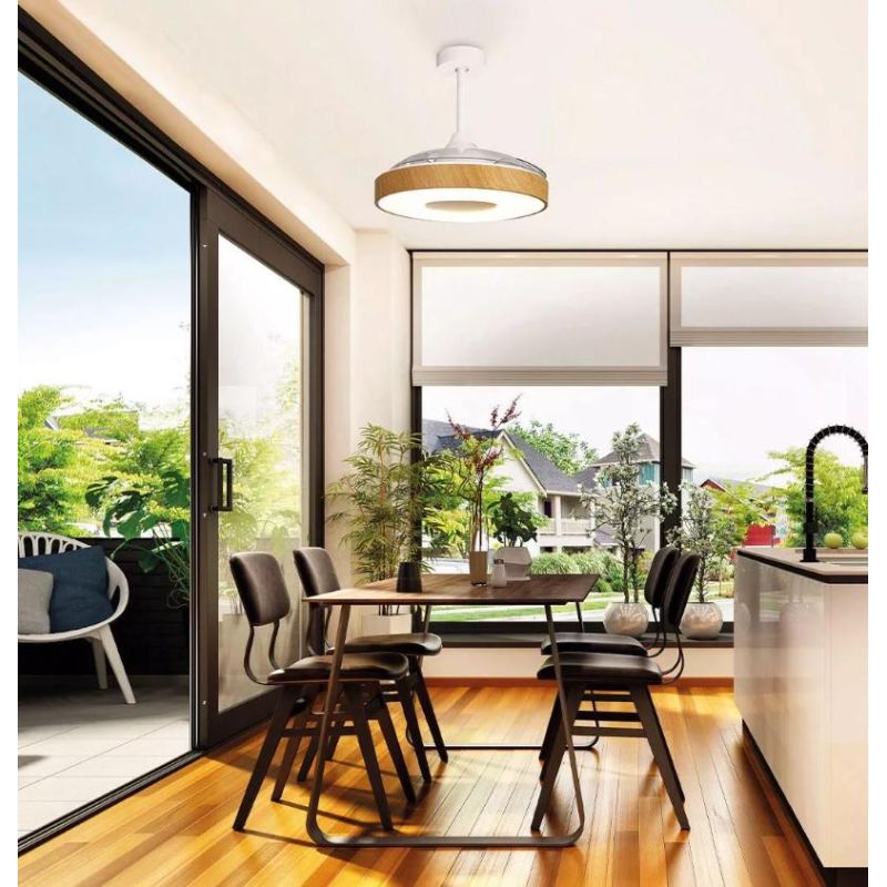 COIN VENTILATORE CON PALE A SCOMPARSA LED 60W DIMMERABILE 3 COLORI TELECOMANDO INCLUSO Mantra - Cristalensi Shop Online