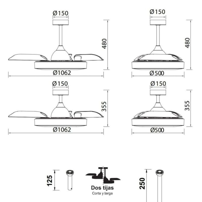COIN VENTILATORE CON PALE A SCOMPARSA LED 60W DIMMERABILE 3 COLORI TELECOMANDO INCLUSO Mantra - Cristalensi Shop Online