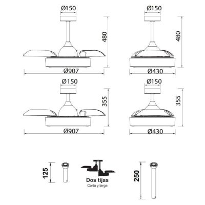 COIN MINI VENTILATORE CON PALE A SCOMPARSA LED 45W DIMMERABILE 3 COLORI TELECOMANDO INCLUSO Mantra - Cristalensi Shop Online