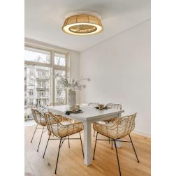 INDONESIA VENTILATORE IN VIMINI NATURALE LED 70W DIMMERABILE DIAMETRO CM 63 CON TELECOMANDO INCLUSO Mantra - Cristalensi Shop On 2