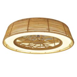 INDONESIA VENTILATORE IN VIMINI NATURALE LED 70W DIMMERABILE DIAMETRO CM 63 CON TELECOMANDO INCLUSO Mantra - Cristalensi Shop On