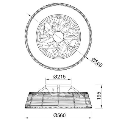 INDONESIA MINI VENTILATORE IN VIMINI NATURALE LED 55W DIMMERABILE IP44 DIAMETRO CM 56 TELECOMANDO INCLUSO Mantra - Cristalensi S