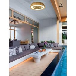 INDONESIA MINI VENTILATORE IN VIMINI NATURALE LED 55W DIMMERABILE IP44 DIAMETRO CM 56 TELECOMANDO INCLUSO Mantra - Cristalensi S 2