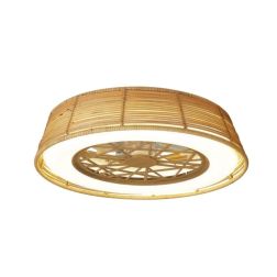 INDONESIA MINI VENTILATORE IN VIMINI NATURALE LED 55W DIMMERABILE IP44 DIAMETRO CM 56 TELECOMANDO INCLUSO Mantra - Cristalensi S