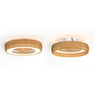 KILIMANJARO VENTILATORE IN RATTAN D65 CM LED 70W DIMMERABILE PALE INVISIBILI CON TELECOMANDO INCLUSO Mantra - Cristalensi Shop O