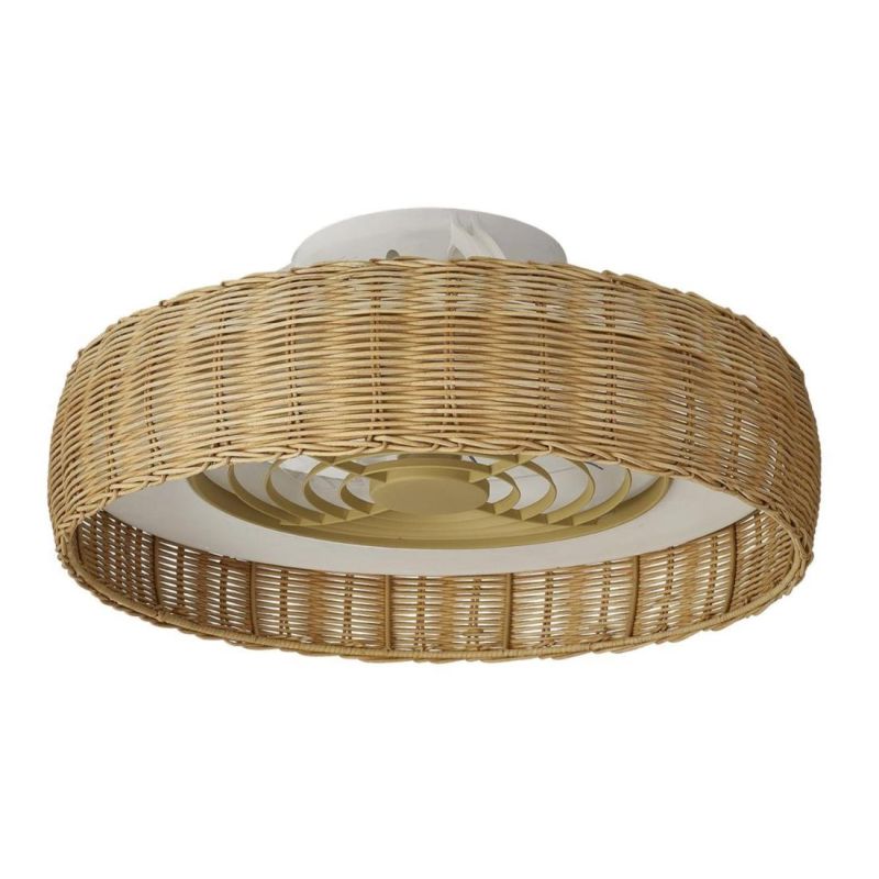 KILIMANJARO VENTILATORE IN RATTAN D65 CM LED 70W DIMMERABILE PALE INVISIBILI CON TELECOMANDO INCLUSO Mantra - Cristalensi Shop O